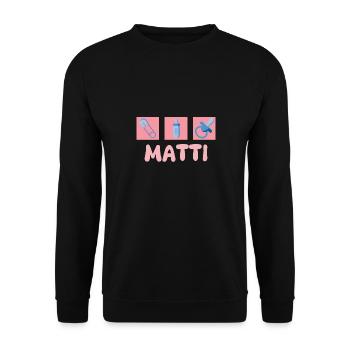 Matti as a pacifier - Unisex Sweatshirt - black - Front - Alina (178cm) & Michal (187cm)