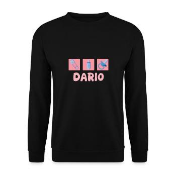 Pacifier Dario - Unisex Sweatshirt - black - Front - Alina (178cm) & Michal (187cm)