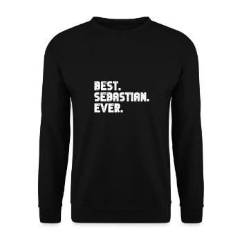 Bester Sebastian Ever Freund Geschenk Spruch - Unisex Pullover - Schwarz - Vorne - Alina (178cm) & Michal (187cm)