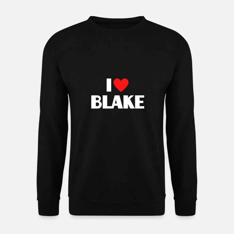 I love Blake Rotes Herz Liebe Fan Geschenk - Unisex Pullover - Schwarz