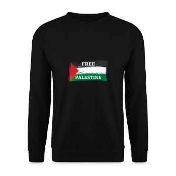 Free Palestine Palästina Frieden Freiheit Maske - Unisex Pullover - Schwarz - Vorne - Alina (178cm) & Michal (187cm)