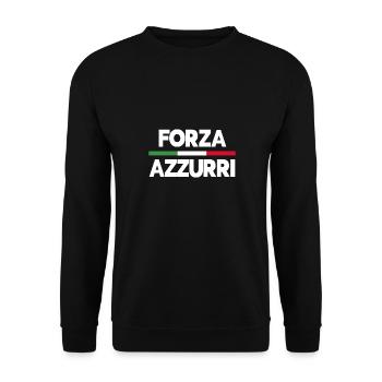 Italie Drapeau Italia Maillot Italy Forza Azzurri - Sweat-shirt Unisexe - noir - Devant - Alina (178cm) & Michal (187cm)