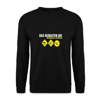 Das bedeuten schilder wirklich rally drift drag - Unisex Pullover - Schwarz - Vorne - Alina (178cm) & Michal (187cm)