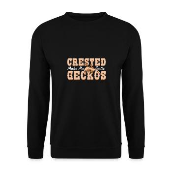 Exotic Animal Cute Crested Geckos Lizard - Unisex Sweatshirt - black - Front - Alina (178cm) & Michal (187cm)