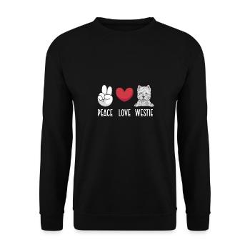 West Highland White Terrier Westie - Unisex Sweatshirt - black - Front - Alina (178cm) & Michal (187cm)