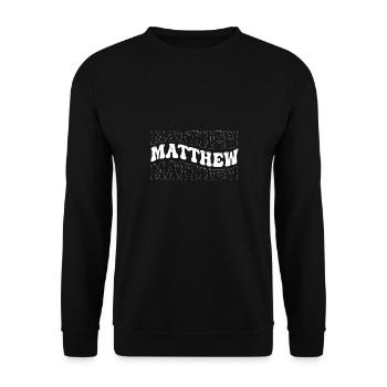 Drôle Matthew Groovy 4 Hommes Femmes Cool Matthew Tie - Sweat-shirt Unisexe - noir - Devant - Alina (178cm) & Michal (187cm)