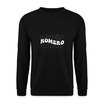 Lustige Romero Groovy 4 Männer Frauen Coole Romero Krawatte - Unisex Pullover - Schwarz - Vorne - Alina (178cm) & Michal (187cm)