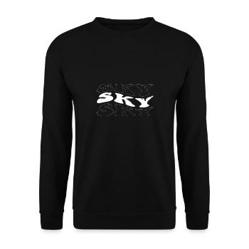 Funny Sky Groovy 4 Hommes Femmes Cool Sky Tie Dye - Sweat-shirt Unisexe - noir - Devant - Alina (178cm) & Michal (187cm)