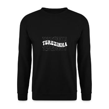 Drôle Terezinha Groovy 4 Hommes Femmes Cool Terezinha - Sweat-shirt Unisexe - noir - Devant - Alina (178cm) & Michal (187cm)