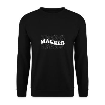 Lustige Wagner Groovy 4 Männer Frauen Coole Wagner Krawatte - Unisex Pullover - Schwarz - Vorne - Alina (178cm) & Michal (187cm)