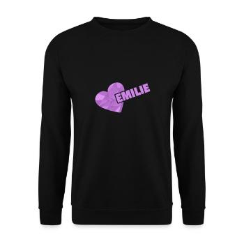 Gift for Emilie - Unisex Sweatshirt - black - Front - Alina (178cm) & Michal (187cm)