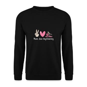 Salon de coiffure pour chiens - Sweat-shirt Unisexe - noir - Devant - Alina (178cm) & Michal (187cm)