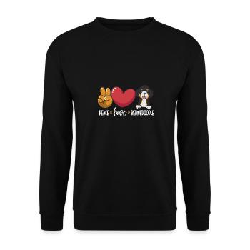 Bernedoodle Dog - Unisex Sweatshirt - black - Front - Alina (178cm) & Michal (187cm)