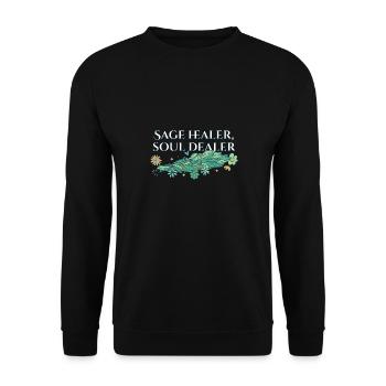 Sage Healer Soul Dealer Smudge Sticks Healing - Unisex Sweatshirt - black - Front - Alina (178cm) & Michal (187cm)