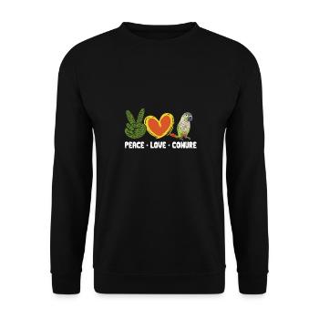Molina Parakeet Parrot Bird Parakeet - Unisex Sweatshirt - black - Front - Alina (178cm) & Michal (187cm)
