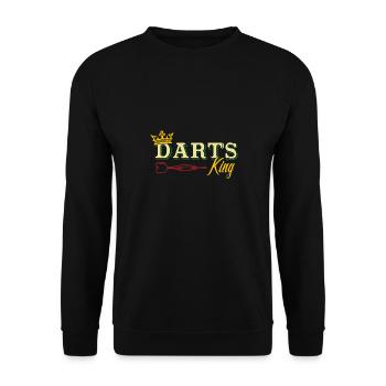 Darts König Darts-Spieler - Unisex Pullover - Schwarz - Vorne - Alina (178cm) & Michal (187cm)