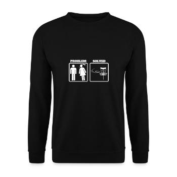 Funny Disc Golf Frisbee Gift - Unisex Sweatshirt - black - Front - Alina (178cm) & Michal (187cm)