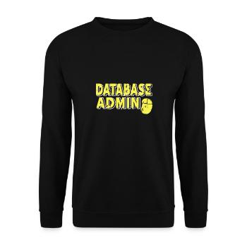 Retro Vintage DATABASE Admin Awesome Designs - Unisex Pullover - Schwarz - Vorne - Alina (178cm) & Michal (187cm)