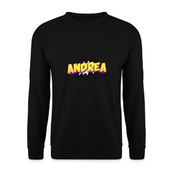 Andrea Custom Name Comic Book Style Pop Art, - Unisex Sweatshirt - black - Front - Alina (178cm) & Michal (187cm)