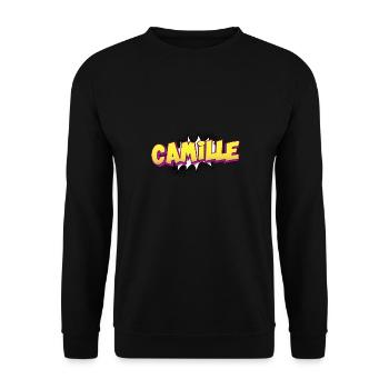Camille Nom personnalisé Style BD Pop Art, - Sweat-shirt Unisexe - noir - Devant - Alina (178cm) & Michal (187cm)