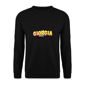 Giorgia Nom personnalisé Style bande dessinée Pop Art, - Sweat-shirt Unisexe - noir - Devant - Alina (178cm) & Michal (187cm)