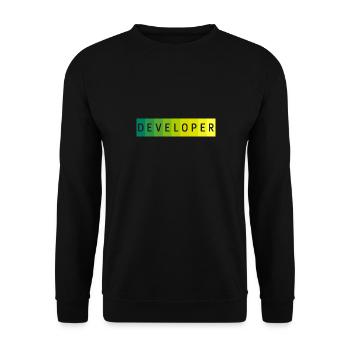Entwickler - Beschriftung - Unisex Pullover - Schwarz - Vorne - Alina (178cm) & Michal (187cm)