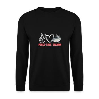 Pêche au saumon Pêcheur de saumon - Sweat-shirt Unisexe - noir - Devant - Alina (178cm) & Michal (187cm)