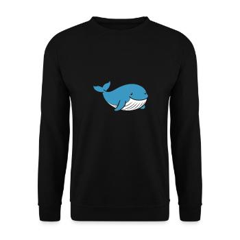 Baby Whale - Unisex Sweatshirt - black - Front - Alina (178cm) & Michal (187cm)