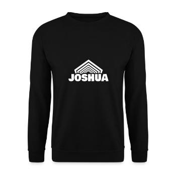 Vorname Joshua - Unisex Pullover - Schwarz - Vorne - Alina (178cm) & Michal (187cm)