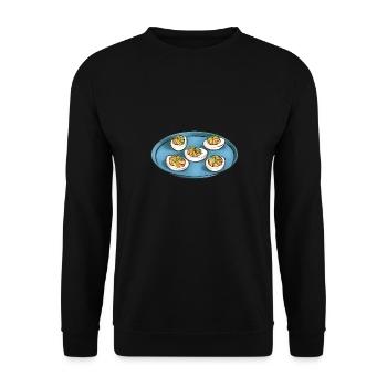 Stuffed Eggs Deviled Eggs - Unisex Sweatshirt - black - Front - Alina (178cm) & Michal (187cm)