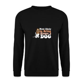Chien maman papa le plus susceptible de ramener à la maison un I Love - Sweat-shirt Unisexe - noir - Devant - Alina (178cm) & Michal (187cm)