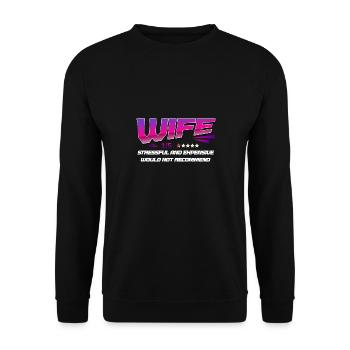 Ehefrau Bewertung Einer Von Fünf Sternen Lustiger Ehemann - Unisex Pullover - Schwarz - Vorne - Alina (178cm) & Michal (187cm)