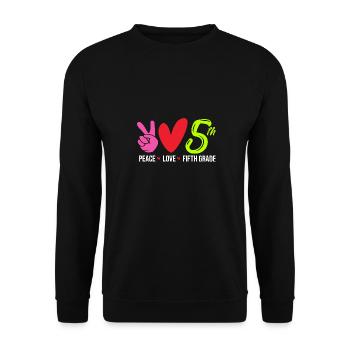 5. Klasse - Unisex Pullover - Schwarz - Vorne - Alina (178cm) & Michal (187cm)
