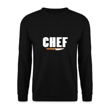 Awesome CHEF Cooking Designs T-Shirt Present Gift - Unisex Pullover - Schwarz - Vorne - Alina (178cm) & Michal (187cm)