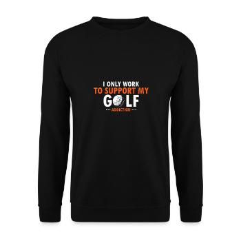 I Only Work To Support My Golf Addiction Retro - Unisex Sweatshirt - black - Front - Alina (178cm) & Michal (187cm)