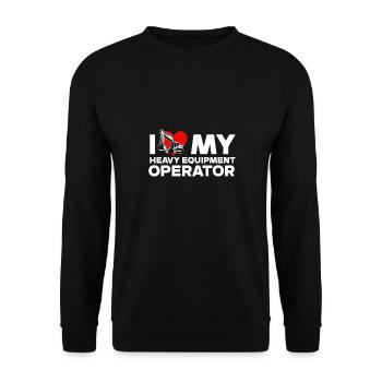 Construction machinery operator Excavator driver Excavator driver Construction workers - Unisex Sweatshirt - black - Front - Alina (178cm) & Michal (187cm)