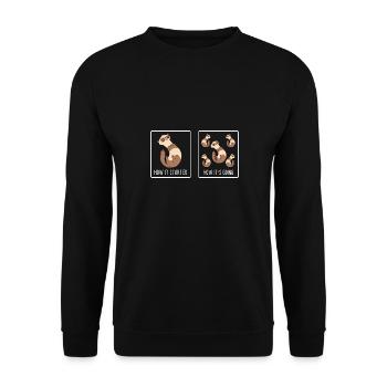 Comment ça a commencé Comment ça va drôle Mignonne belette Fe - Sweat-shirt Unisexe - noir - Devant - Alina (178cm) & Michal (187cm)