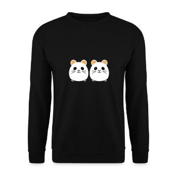 Cute Humor Little Hamster - Unisex Sweatshirt - black - Front - Alina (178cm) & Michal (187cm)