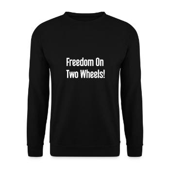 Freedom on Two Wheels - Cyclist Design - Unisex Sweatshirt - black - Front - Alina (178cm) & Michal (187cm)