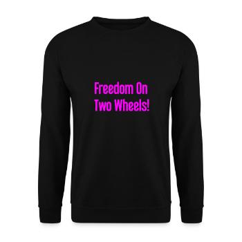 Freedom on Two Wheels - Cyclist Design - Unisex Sweatshirt - black - Front - Alina (178cm) & Michal (187cm)