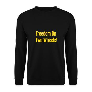 Freedom on Two Wheels - Cyclist Design - Unisex Sweatshirt - black - Front - Alina (178cm) & Michal (187cm)