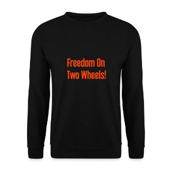 Freedom on Two Wheels - Cyclist Design - Unisex Sweatshirt - black - Front - Alina (178cm) & Michal (187cm)
