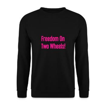 Freedom on Two Wheels - Cyclist Design - Unisex Sweatshirt - black - Front - Alina (178cm) & Michal (187cm)