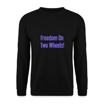Freedom on Two Wheels - Cyclist Design - Unisex Sweatshirt - black - Front - Alina (178cm) & Michal (187cm)