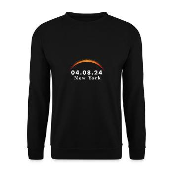 Total Solar Eclipse Path of Totality New York - Unisex Pullover - Schwarz - Vorne - Alina (178cm) & Michal (187cm)