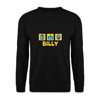 First name Billy - Unisex Sweatshirt - black - Front - Alina (178cm) & Michal (187cm)