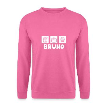 Vorname Bruno - Unisex Pullover - Pink - Vorne