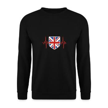 England heartbeat - Unisex Sweatshirt - black - Front - Alina (178cm) & Michal (187cm)