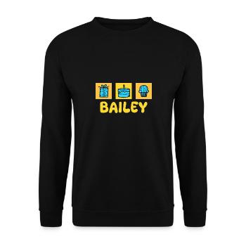 Prénom Bailey - Sweat-shirt Unisexe - noir - Devant - Alina (178cm) & Michal (187cm)