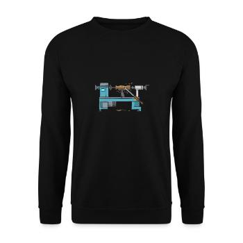 Turning Wood Lathe Lathe - Unisex Sweatshirt - black - Front - Alina (178cm) & Michal (187cm)